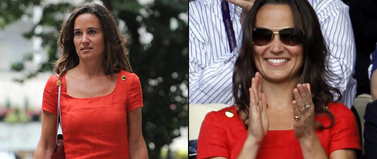 Pippa Middleton repete vestido em dias seguidos