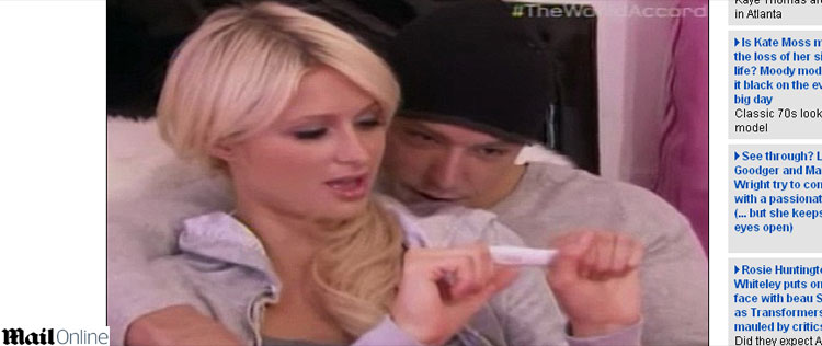 Paris Hilton faz teste de gravidez em <i>reality show</i>