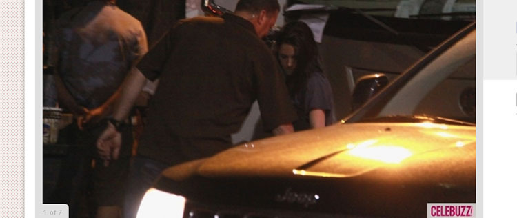 Kristen Stewart visita Robert Pattinson no <i>set</i> de filmagens