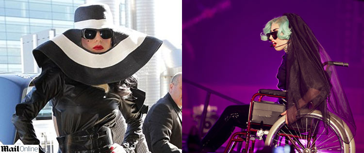 Lady Gaga sobe ao palco com cadeira de rodas