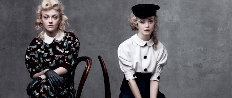 Dakota e Elle Fanning posam para a <i>Vogue</i>