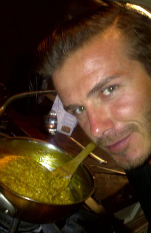 David Beckham posta foto com risoto feito por ele