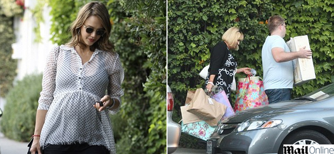 Jessica Alba organiza chá de bebê