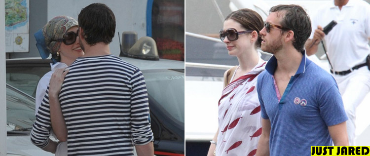 Anne Hathaway e namorado curtem a Itália