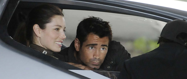 Jessica Biel e Colin Farrell filmam no Canadá
