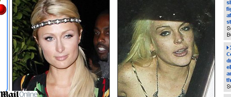 Paris Hilton e Lindsay Lohan frequentam a mesma festa novamente