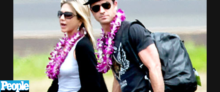 Jennifer Aniston e Justin Theroux viajam para o Havaí