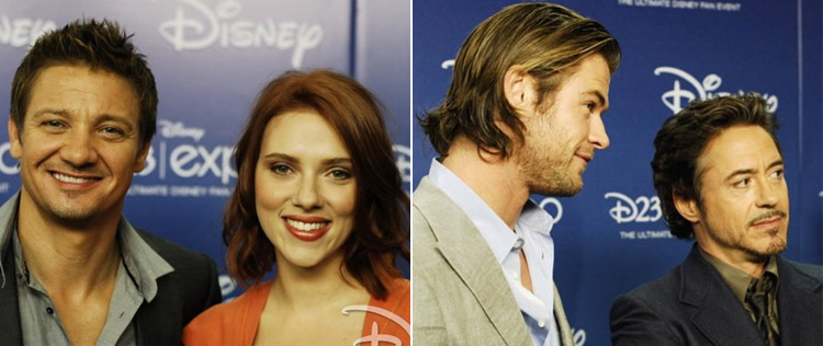 Scarlett Johansson, Robert Downey Jr. e atores divulgam <i>Os Vingadores</i>