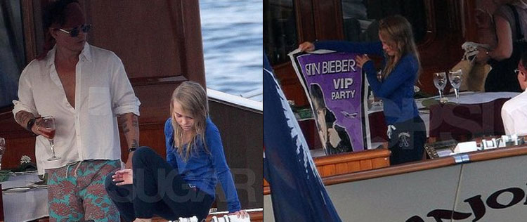 Johnny Depp dá pôster de Justin Bieber para a filha