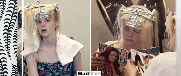 Elle Fanning é fotografada tingindo o cabelo