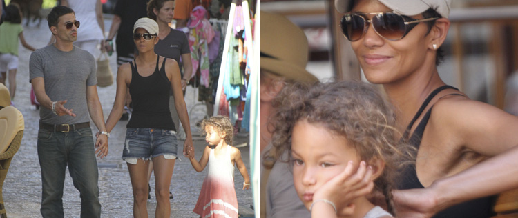 Halle Berry passeia com namorado e filha na Espanha