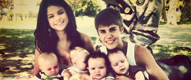 Justin Bieber e Selena Gomez viram Brad e Angelina em foto