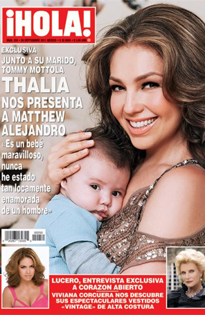 Thalía mostra o filho, Matthew Alejandro, em capa de revista