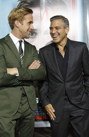 George Clooney e Ryan Gosling vão à estreia de <i>Tudo Pelo Poder</i>