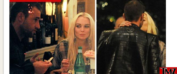 Lindsay Lohan beija estilista após jantar na Itália