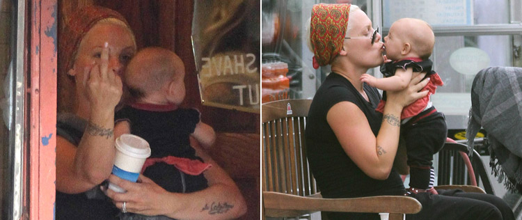 P!nk perde a paciência com fotógrafo, mas é só amor com a filha