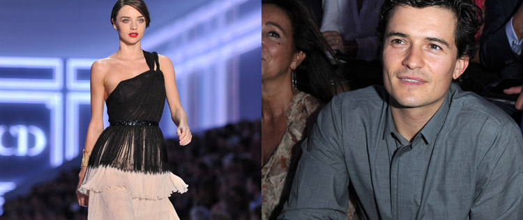 Orlando Bloom assiste a esposa desfilando para a <i>Dior</i>