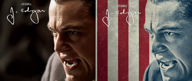 Novo pôster de <i>J. Edgar</i> ganha versão com a bandeira dos Estados Unidos