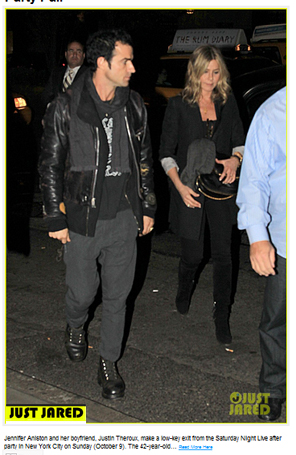 Jennifer Aniston e Justin Theroux vão à festa com elenco de <i>Saturday Night Live</i>