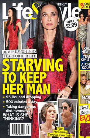 Demi Moore faz dieta de 500 calorias diárias, diz revista