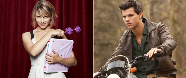 Taylor Lautner janta com Dianna Agron