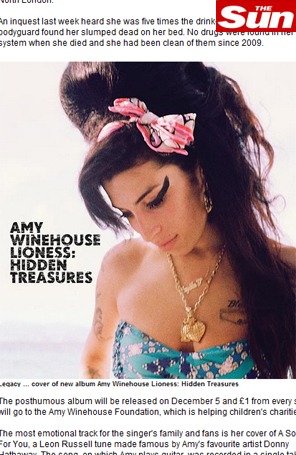 Veja a capa do álbum póstumo de Amy Winehouse que conta com <i>Garota de Ipanema</i>