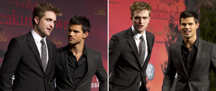 Robert Pattinson e Taylor Lautner divulgam <I>Amanhecer</i>