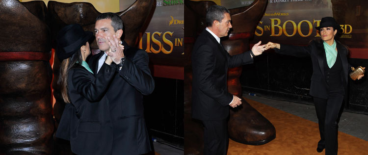 Salma Hayek e Antonio Banderas dançam em <i>première</i>