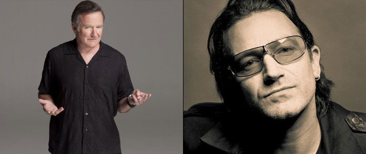 Robin Williams é confundido com Bono