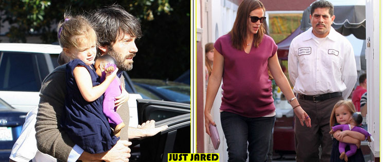 Jennifer Garner e Ben Affleck almoçam em família