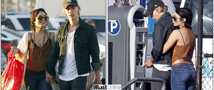 Vanessa Hudgens troca carinhos com Austin Butler