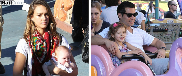 Jessica Alba e seu marido levam suas filhas para passeio na <i>Disney</i>