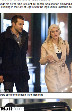 Bradley Cooper passeia em Paris com atriz francesa