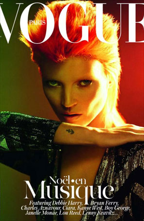 Kate Moss posa como David Bowie