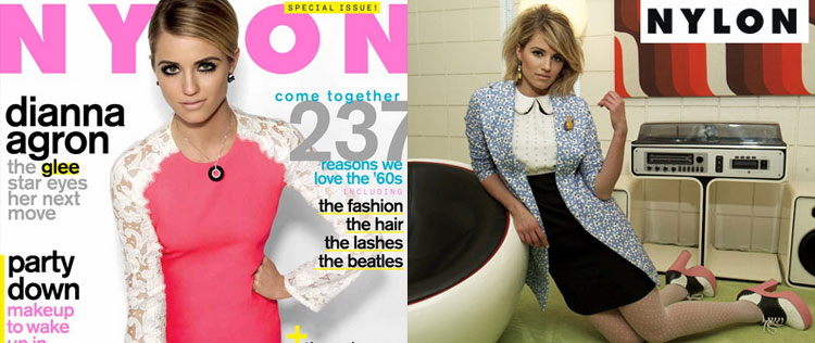 Dianna Agron usa maquiagem à la Twiggy