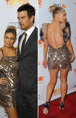 Fergie aposta em vestido curtíssimo para jantar beneficente