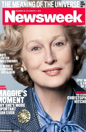 Meryl Streep posa em capa de revista caracterizada como Margaret Thatcher