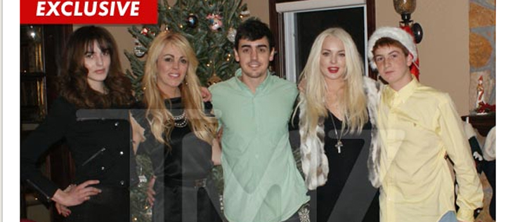 Lindsay Lohan passa o Natal com a família