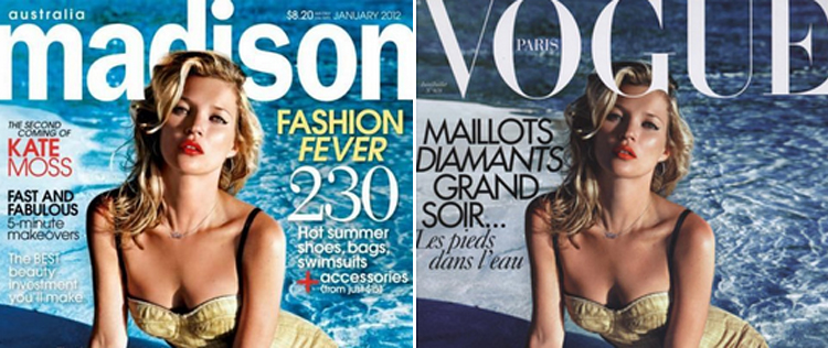 Revista australiana usa foto antiga de Kate Moss em capa
