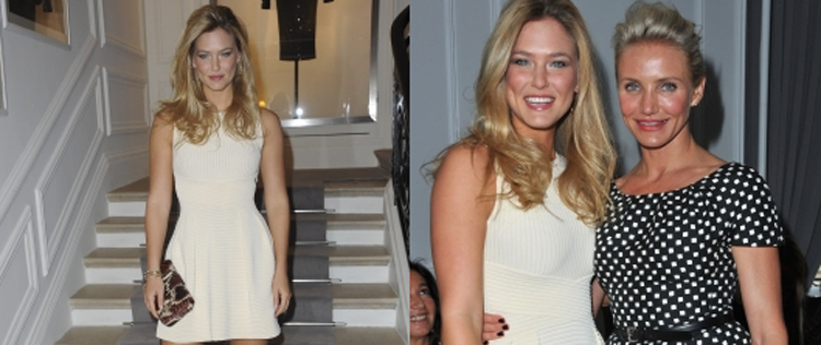 Bar Refaeli e Cameron Diaz assistem a desfile em Paris
