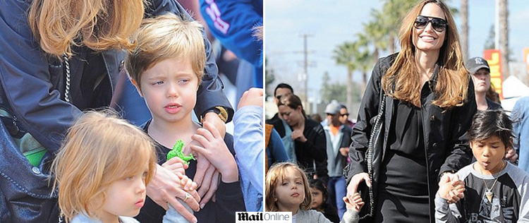 Filha de Angelina Jolie exibe o cabelo curtinho