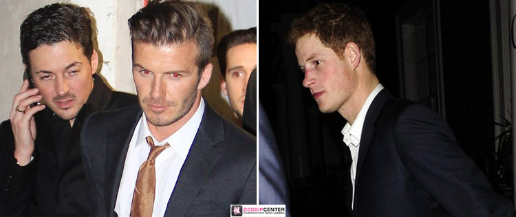 Príncipe Harry curte festa com David Beckham