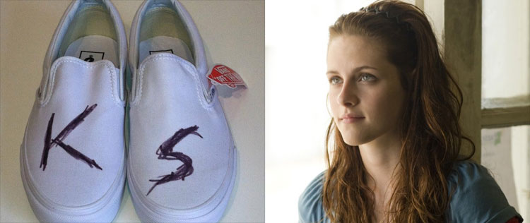 Kristen Stewart customiza tênis por boa causa