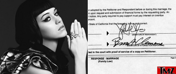 Katy Perry assina divórcio, sem dividir sua fortuna com o <i>ex</i>