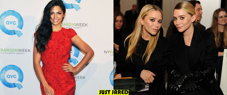 Camila Alves e gêmeas Olsen assistem a desfile em Nova York