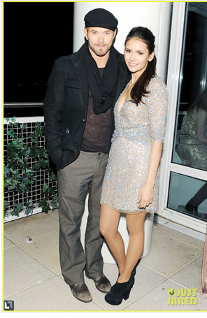 Nina Dobrev encontra Kellan Lutz em festa