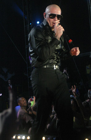Pitbull faz <I>show</i> em camarote em Salvador