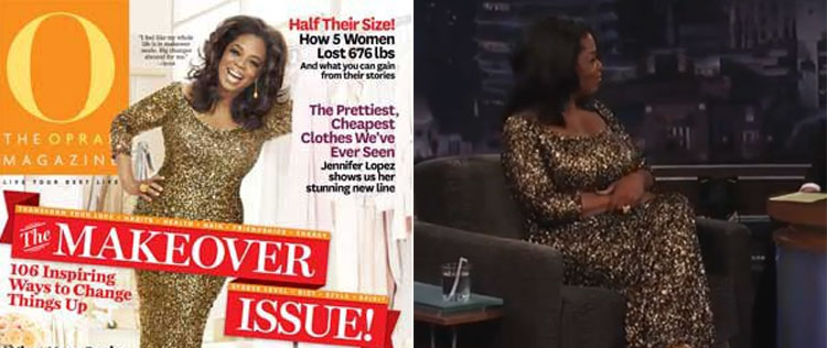 Oprah Winfrey recicla vestido para premiação