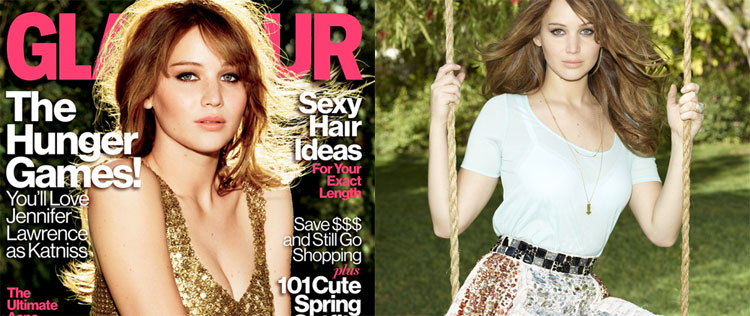 Jennifer Lawrence, de <i>Jogos Vorazes</i>, é capa da <i>Glamour</i>