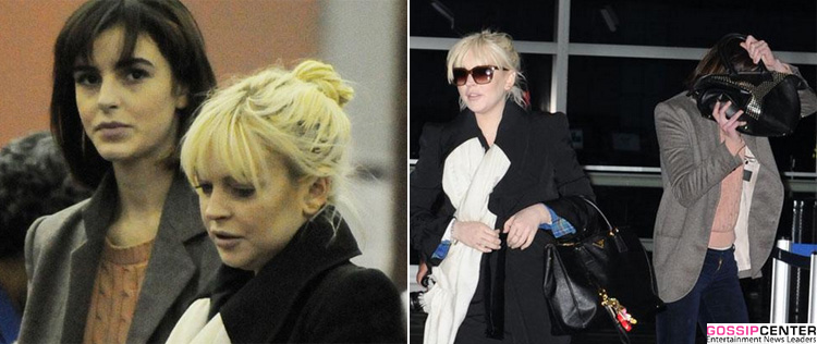 Lindsay Lohan e irmã fogem de fotógrafos em aeroporto